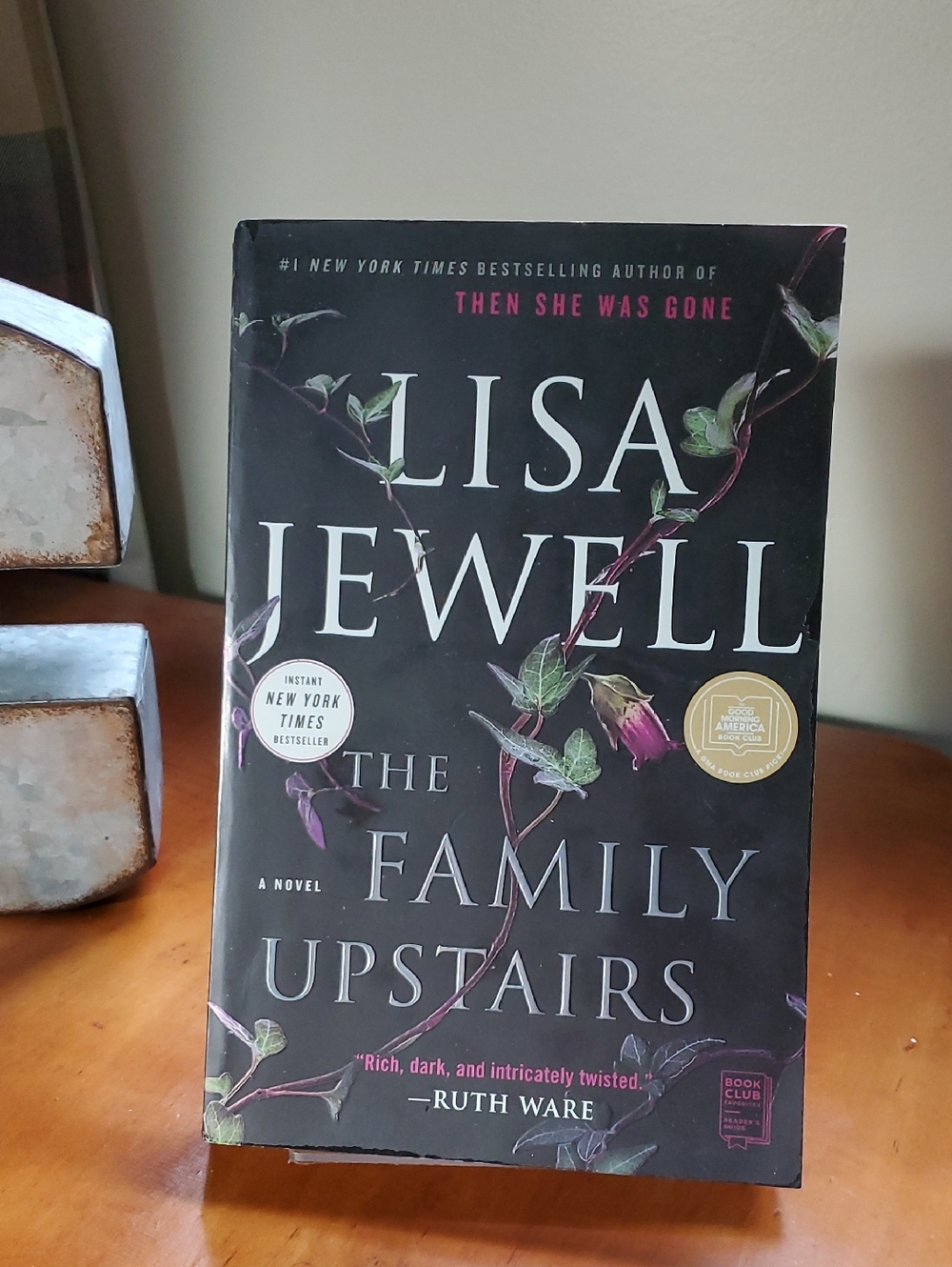 Lisa Jewell "The Family Upstairs" Paperback - Black Floral Cover